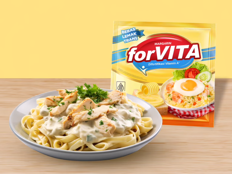 Forvita | Cover Resep Fettuccine Chicken Alfredo